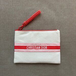 Rare Dior 2024 Vip Gift Terry Cloth Clutch Pouch Makeup Bag Collectable wristlet